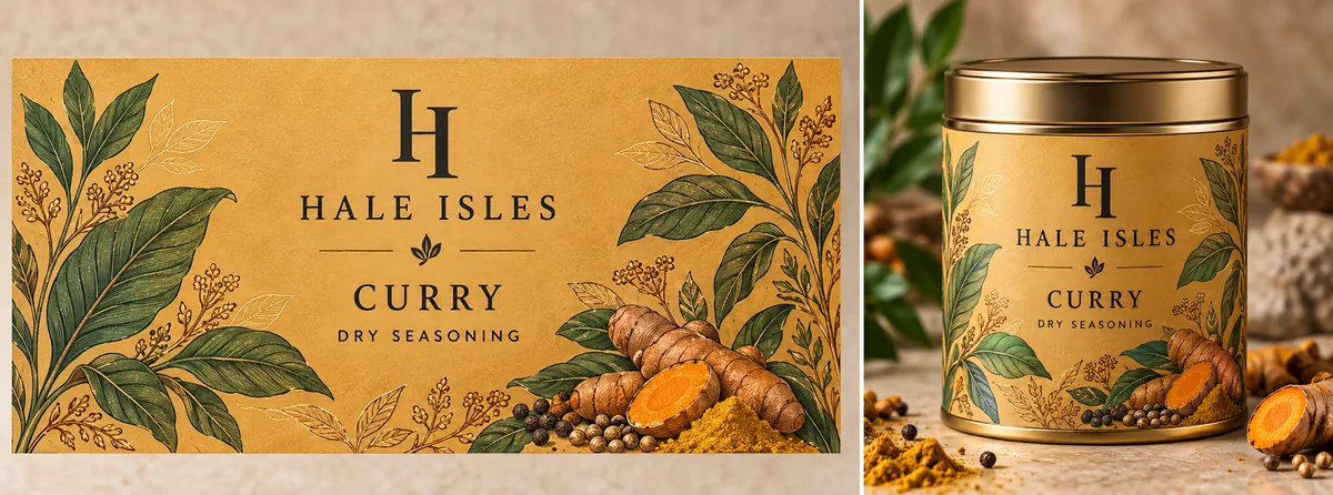 Estate Curry packaging mockup