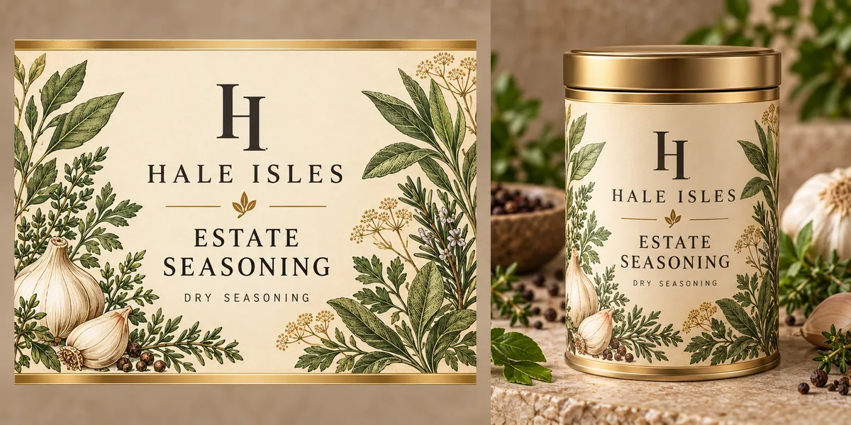 Estate Seasoning packaging mockup
