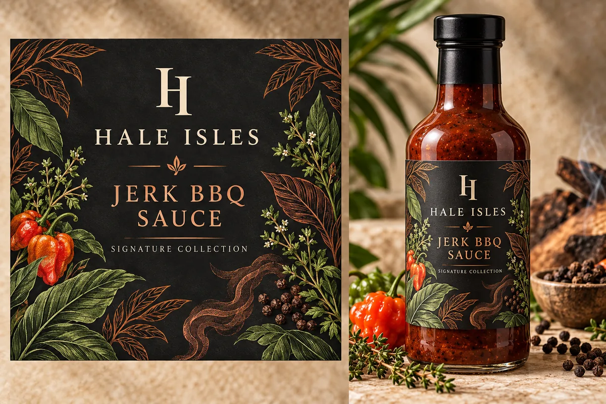 Jerk BBQ Sauce packaging mockup