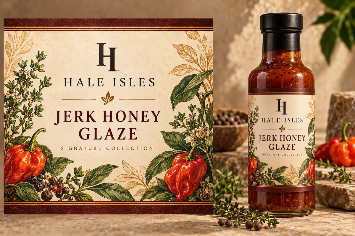 Jerk Honey Glaze packaging mockup