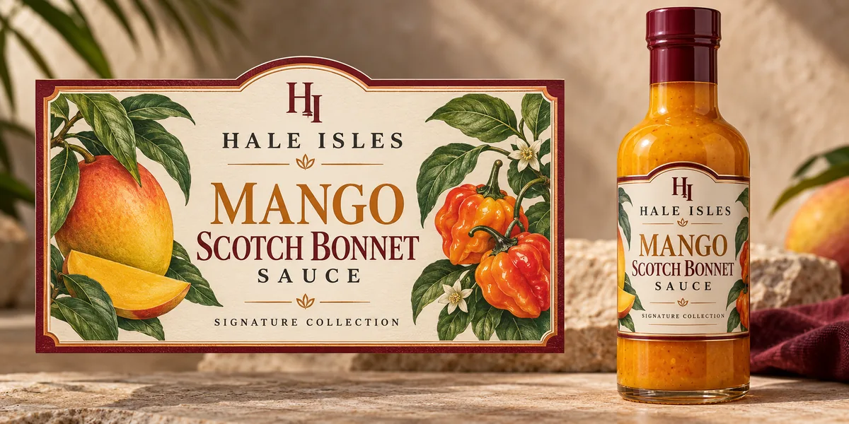 Mango Scotch Bonnet Sauce packaging mockup