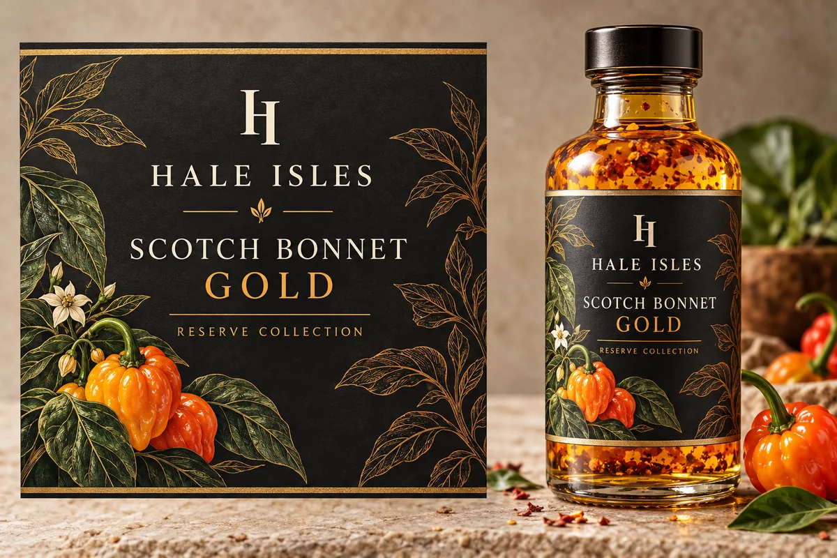 Scotch Bonnet Gold packaging mockup