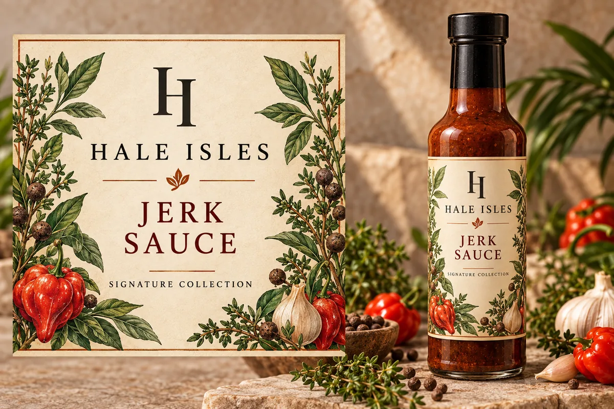 Signature Jerk Sauce packaging mockup