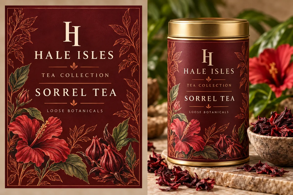 Sorrel Tea packaging mockup
