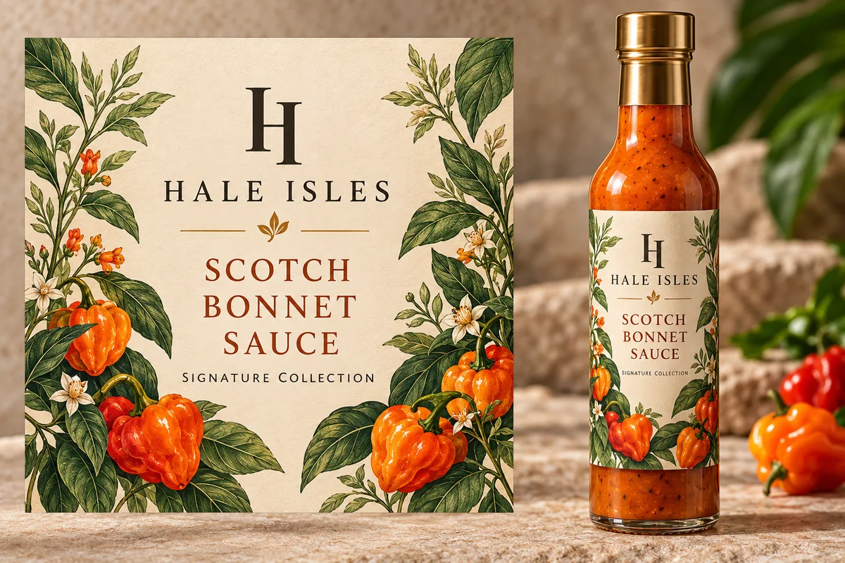 Scotch Bonnet Sauce packaging mockup